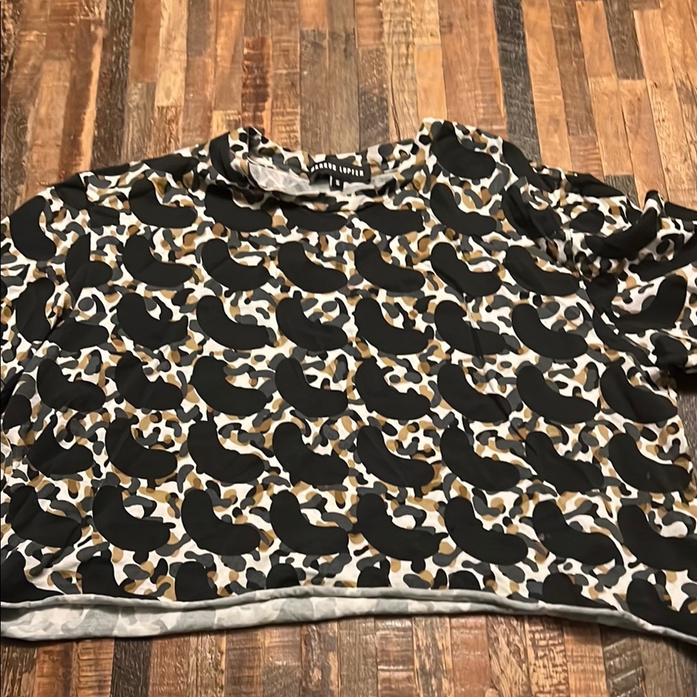 Chic Black And Brown Patterned Cropped Shirt - image 5